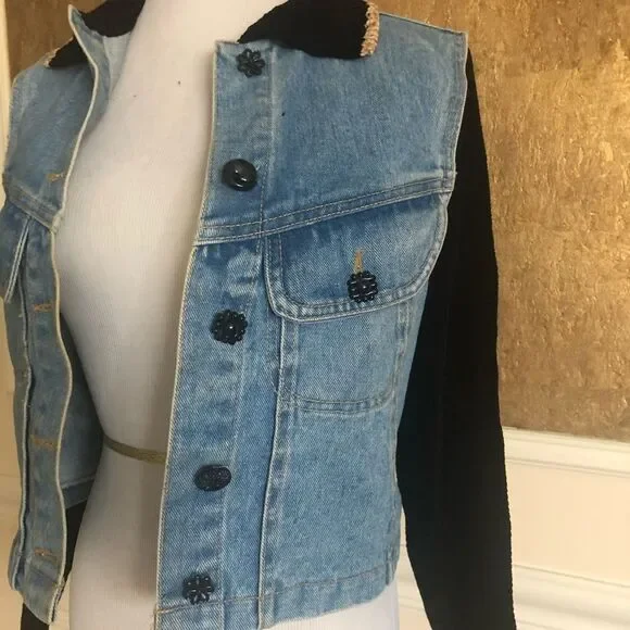 Romeo Romeo denim jean knit jacket S - Picture 4 of 10